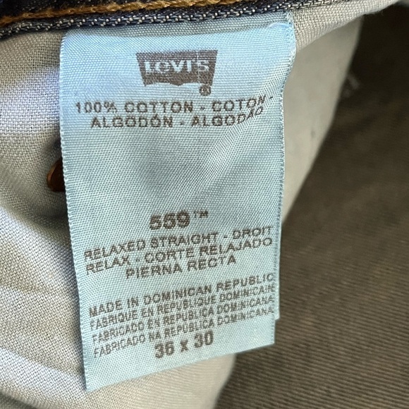 NWT! Levi's 559 Jeans Men`s 36 x 30 Relaxed Straight Leg Fit Blue Jean Denim - Picture 9 of 12